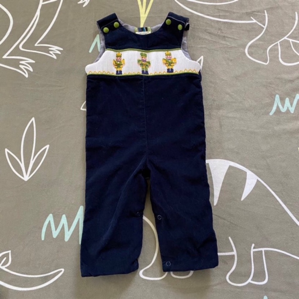 Stellybelly Nutcracker Embroidered Longall 6 Months Blue Christmas Holiday